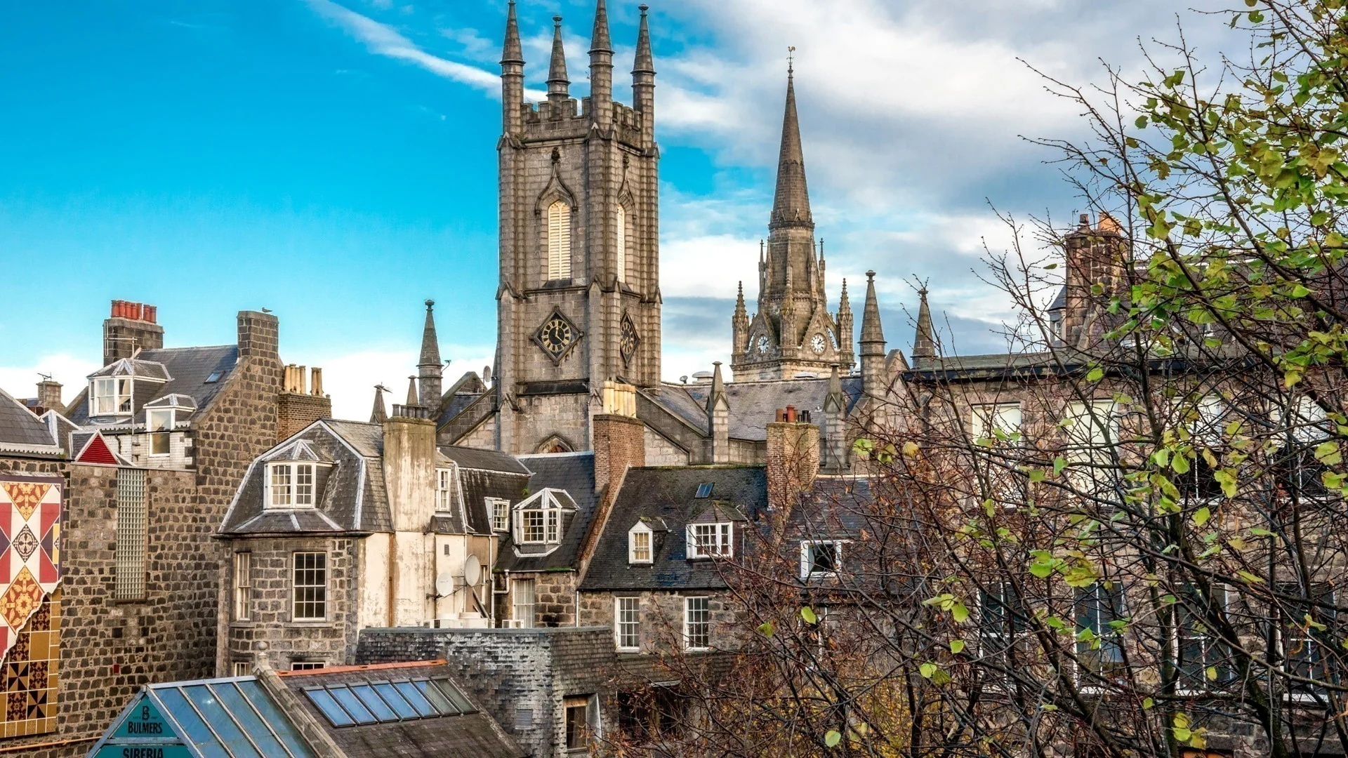 Uitzicht op het oude stadscentrum van Aberdeen